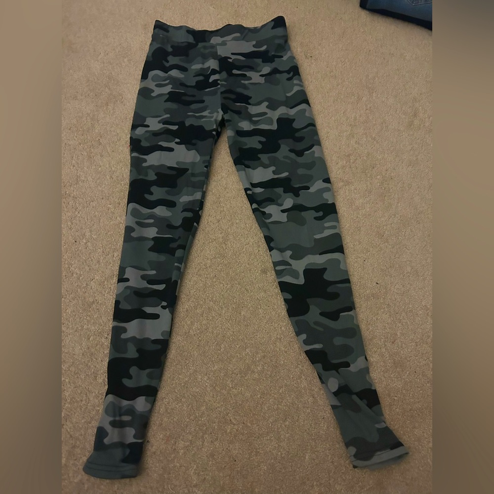 gray camo leggings, soft, shosho brand, small